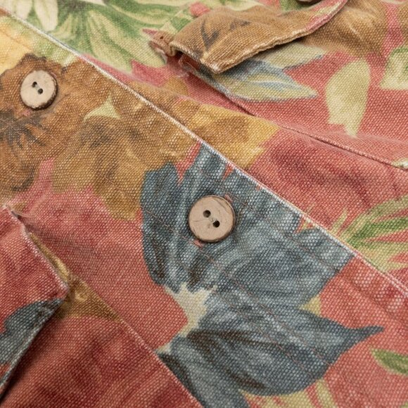 ✨ Coldwater Creek Floral Button Front Jacket Petite Small 100% Cotton Shacket - Picture 7 of 12